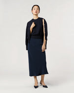 Load image into Gallery viewer, Rosie Shell in Deep Navy Cotton/Silk