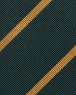 Load image into Gallery viewer, Silk Woven Tie in Green/Gold Bar Stripe