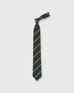 Load image into Gallery viewer, Silk Woven Tie in Green/Gold Bar Stripe