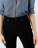 Load image into Gallery viewer, Kendall Flare 5-Pocket Jean in Black Stretch Velveteen