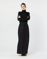 Load image into Gallery viewer, Long Pencil Skirt in Black Silk Faille