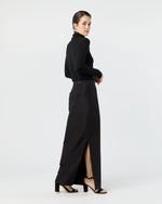Load image into Gallery viewer, Long Pencil Skirt in Black Silk Faille