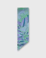 Load image into Gallery viewer, Silk Tied Up Scarf in Purple/Green Butterfly Block Print Silk Twill