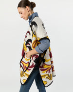 Load image into Gallery viewer, In My Power Knit Scarf Cape in Ecru/Green/Black Wool Blend