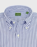 Load image into Gallery viewer, Button-Down Sport Shirt in Sky/Blue Stripe End-On-End