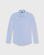 Load image into Gallery viewer, Knit Slim Fit Spread Collar Shirt in Heather Pale Blue Pique