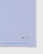Load image into Gallery viewer, Short-Sleeved Polo in Light Blue/White Stripe Pima Jersey