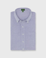 Load image into Gallery viewer, Short-Sleeved Knit Button-Down Popover in Twilight Oxford Pima Pique