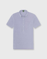 Load image into Gallery viewer, Short-Sleeved Knit Button-Down Popover in Twilight Oxford Pima Pique