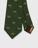 Load image into Gallery viewer, Silk Club Tie in Forest/Yellow Racket