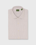 Load image into Gallery viewer, Spread Collar Dress Shirt in Coral/Sky/Brown Hairline Stripe Poplin