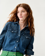 Load image into Gallery viewer, Western Shirt in 3-Year Indigo Lightweight Denim