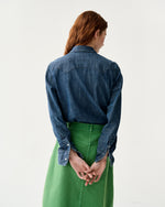 Load image into Gallery viewer, Western Shirt in 3-Year Indigo Lightweight Denim