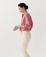 Load image into Gallery viewer, Christine Smocking Top in Red Lizzy Liberty Fabric