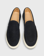 Load image into Gallery viewer, Moccasin Slip-On Sneaker in Navy Perforated Suede