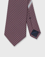 Load image into Gallery viewer, Silk Print Tie in Blue/Red Wheel