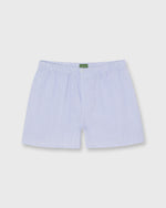 Load image into Gallery viewer, Button-Front Boxer Short in Blue Multi Check Poplin