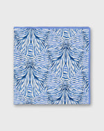 Load image into Gallery viewer, Medium Hand-Rolled Silk Scarf in Blue Stripe & Bow Liberty Fabric Silk Twill