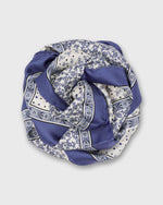 Load image into Gallery viewer, Large Hand-Rolled Scarf in Blue Patchwork Bandana Silk Twill