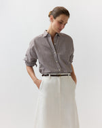 Load image into Gallery viewer, Weekender Shirt in Chocolate Graph Check Cotolino