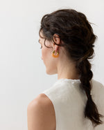 Load image into Gallery viewer, Mini Organic Hoop Earrings in Tangerine