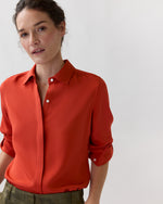 Load image into Gallery viewer, Classic Blouse in Vermillion Silk Crepe De Chine