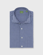 Load image into Gallery viewer, Spread Collar Sport Shirt in Heather Blue Multi Gingham