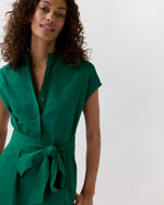 Load image into Gallery viewer, Atelier Shirtdress in Evergreen Nylon Faille