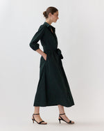 Load image into Gallery viewer, Virginia Dress in Navy/Forest Paisley Poplin