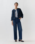 Load image into Gallery viewer, Kiki Jacket in Indigo Tic-Weave Jacquard