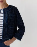 Load image into Gallery viewer, Kiki Jacket in Indigo Tic-Weave Jacquard