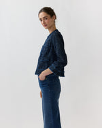 Load image into Gallery viewer, Kiki Jacket in Indigo Tic-Weave Jacquard