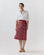 Load image into Gallery viewer, Quilted Adley Wrap Skirt in Red/Navy Bandana Poplin