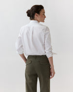 Load image into Gallery viewer, Lettie Shirt in White/Sky Small Bengal Stripe Poplin