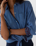 Load image into Gallery viewer, Weekender Shirt in Blue/Rose Double-Weave Check
