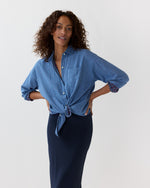 Load image into Gallery viewer, Weekender Shirt in Blue/Rose Double-Weave Check