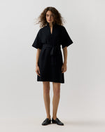 Load image into Gallery viewer, Julia Sweater Dress in Black Extra Fine Merino Wool