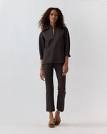 Load image into Gallery viewer, Faye Flare Cropped Pant in Coffee Bi-Stretch Tricotine
