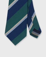 Load image into Gallery viewer, Silk Woven Tie in Navy/Sky/River Multi Stripe