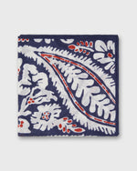 Load image into Gallery viewer, Hand-Rolled Cotolino Pocket Square in Navy/Chalk/Red Large Paisley