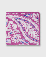 Load image into Gallery viewer, Hand-Rolled Linen/Cotton Pocket Square in Berry/Bone/Lapis Large Paisley