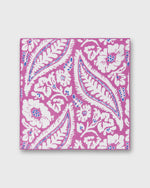 Load image into Gallery viewer, Hand-Rolled Linen/Cotton Pocket Square in Berry/Bone/Lapis Large Paisley