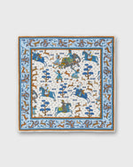 Load image into Gallery viewer, Hand-Rolled Linen/Cotton Pocket Square in Chalk Archer Scene