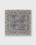 Load image into Gallery viewer, Hand-Rolled Linen/Cotton Pocket Square in Ivory/Royal/Brown Paisley