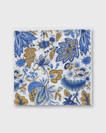 Load image into Gallery viewer, Hand-Rolled Linen/Cotton Pocket Square in Chalk/Navy Botanical
