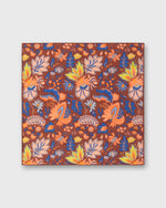 Load image into Gallery viewer, Hand-Rolled Cotolino Pocket Square in Brick/Lovat Botanical