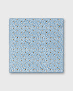 Load image into Gallery viewer, Hand-Rolled Cotolino Pocket Square in Sky/Chalk/Brown Floral
