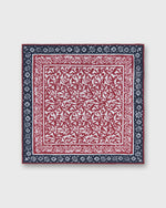 Load image into Gallery viewer, Hand-Rolled Cotolino Pocket Square in Red/Navy Abstract
