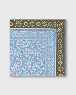 Load image into Gallery viewer, Hand-Rolled Cotolino Pocket Square in Sky/Olive Abstract