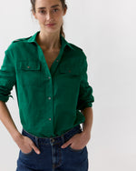 Load image into Gallery viewer, Safari Shirt in Evergreen Nylon Faille